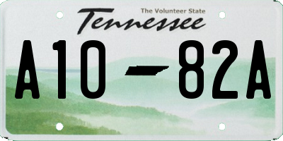 TN license plate A1082A