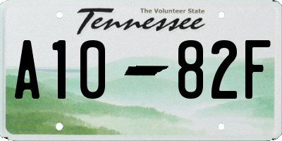 TN license plate A1082F