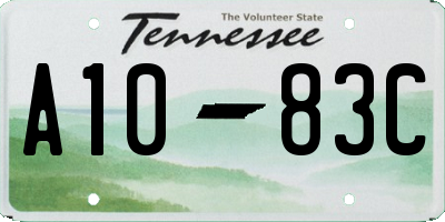 TN license plate A1083C