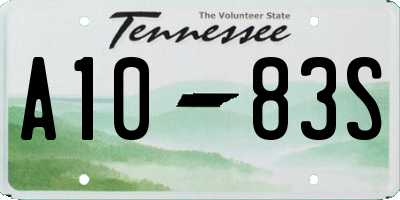 TN license plate A1083S