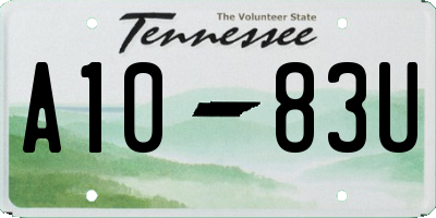 TN license plate A1083U