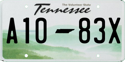 TN license plate A1083X