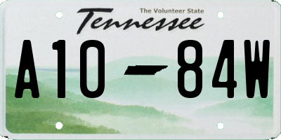 TN license plate A1084W