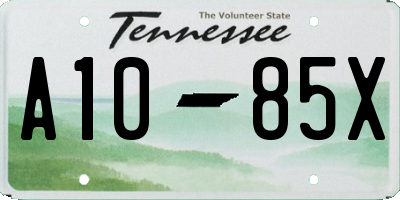 TN license plate A1085X