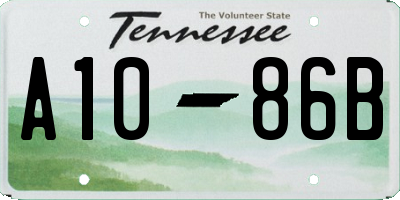 TN license plate A1086B