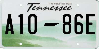 TN license plate A1086E