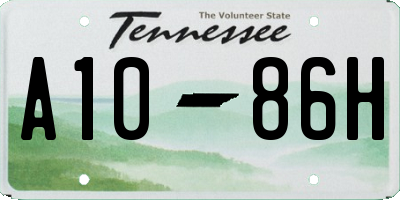 TN license plate A1086H
