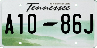 TN license plate A1086J