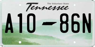 TN license plate A1086N