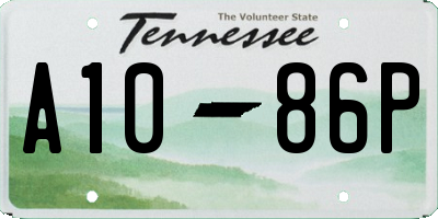 TN license plate A1086P