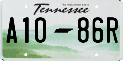 TN license plate A1086R