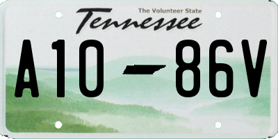 TN license plate A1086V