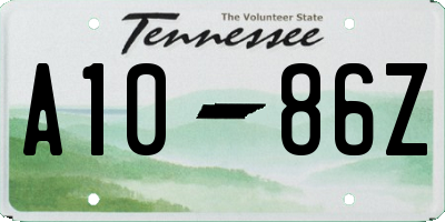 TN license plate A1086Z