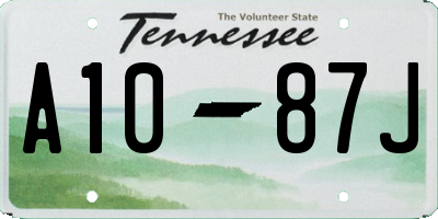 TN license plate A1087J