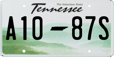 TN license plate A1087S