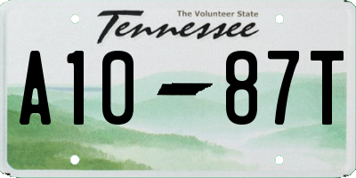 TN license plate A1087T