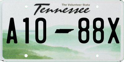 TN license plate A1088X