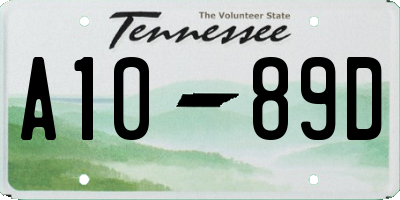 TN license plate A1089D