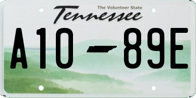 TN license plate A1089E