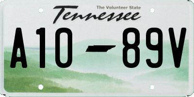 TN license plate A1089V