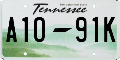 TN license plate A1091K