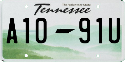 TN license plate A1091U