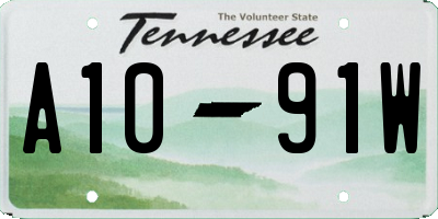 TN license plate A1091W