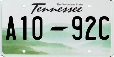 TN license plate A1092C