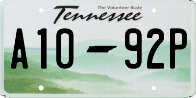 TN license plate A1092P