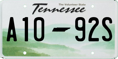 TN license plate A1092S