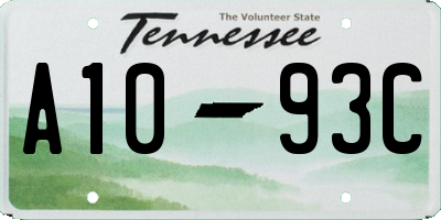 TN license plate A1093C