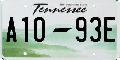 TN license plate A1093E