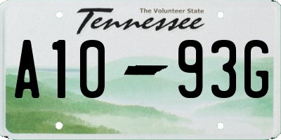 TN license plate A1093G