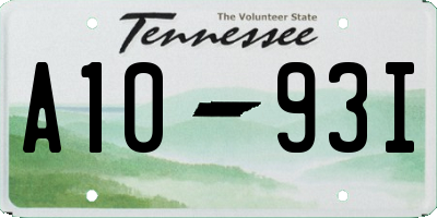 TN license plate A1093I