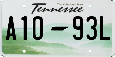 TN license plate A1093L