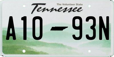 TN license plate A1093N