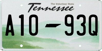 TN license plate A1093Q