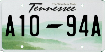 TN license plate A1094A