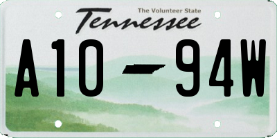 TN license plate A1094W