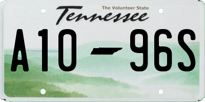 TN license plate A1096S
