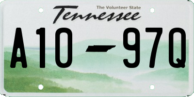 TN license plate A1097Q