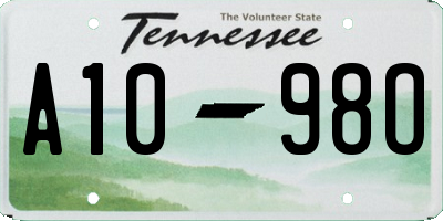 TN license plate A1098O