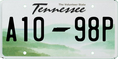 TN license plate A1098P