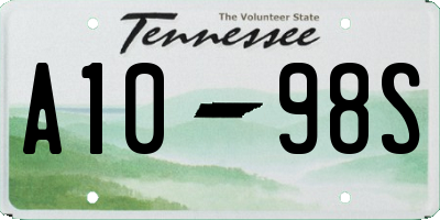 TN license plate A1098S