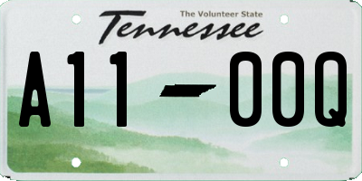 TN license plate A1100Q