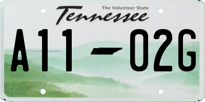 TN license plate A1102G