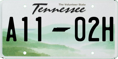 TN license plate A1102H