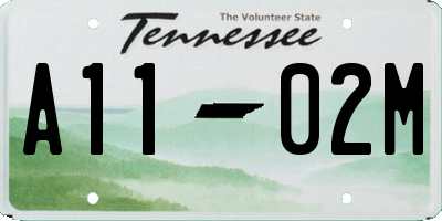 TN license plate A1102M