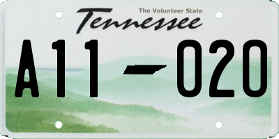 TN license plate A1102O