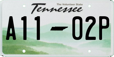 TN license plate A1102P